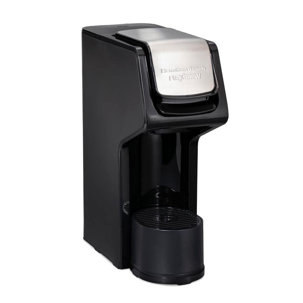 Hamilton Beach 49979 FlexBrew Single-Serve Coffee Maker Compatible with Pod  Packs and Grounds,0.41 liters, Black & Chrome