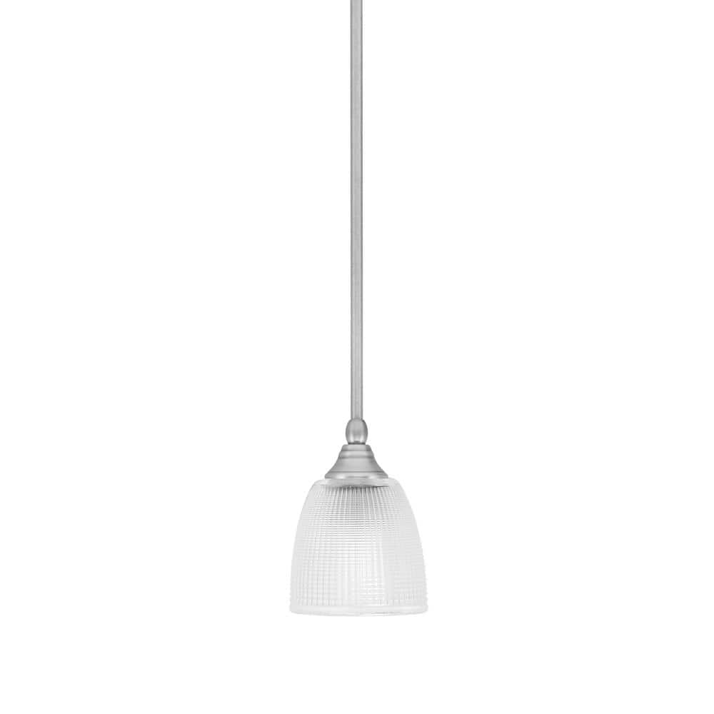 Sparta 100-Watt 1-Light Brushed Nickel Shaded Pendant Light Mini Pendant wi