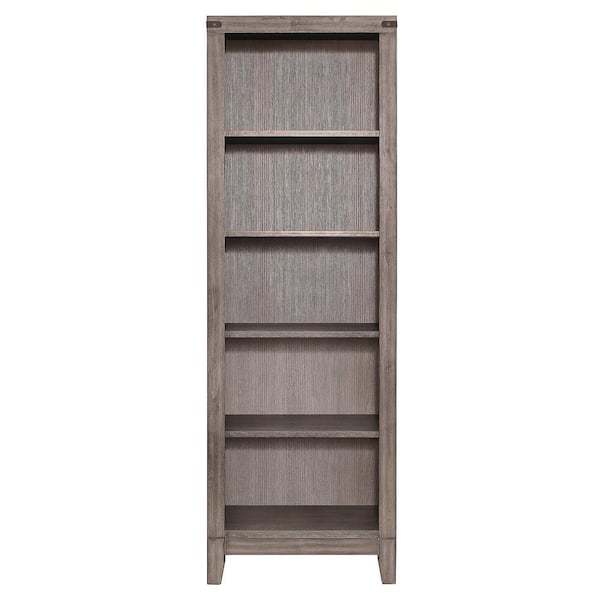 EVERGLADE HOME Korey 24 in. Brownish Gray Wood 5-Shelves Standard Side Pier/Bookcase