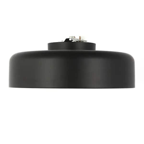 Staykiwi 13 in. 24-Watt Modern Black Integrated LED Flush Mount with White Plastic Shade