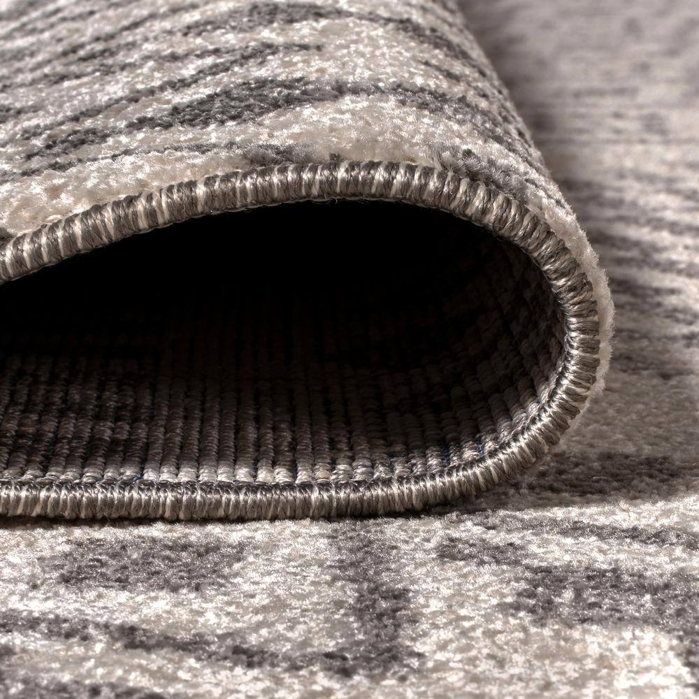 Ifrane Gray and Cream Geometric Stripe 3x5 Area Rug