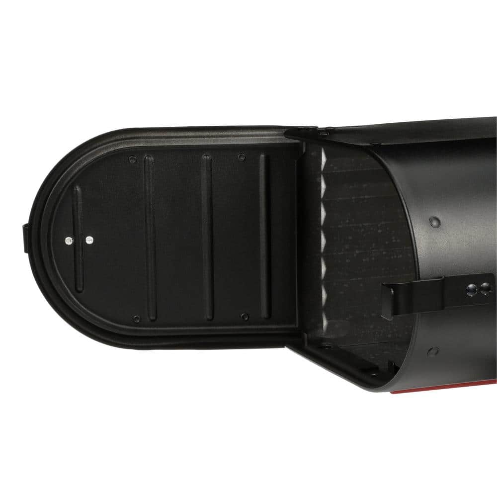 Admiral Large Black Aluminum Post Mount Mailbox