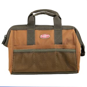 13 in. Gatemouth Tool Bag with Zippered Top and 7 Total Pockets