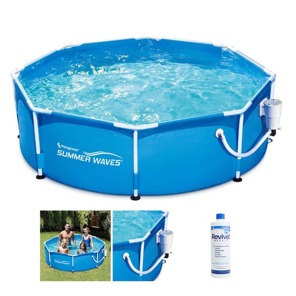 Summer Waves 8 ft. x 30 in. Round Frame Above Ground Swimming Pool Set