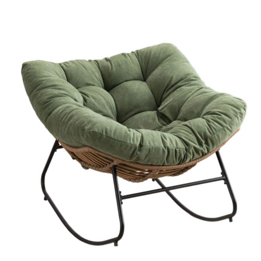 Dracelo Series Frame Metal Rocking Outdoor Rocking Chair with