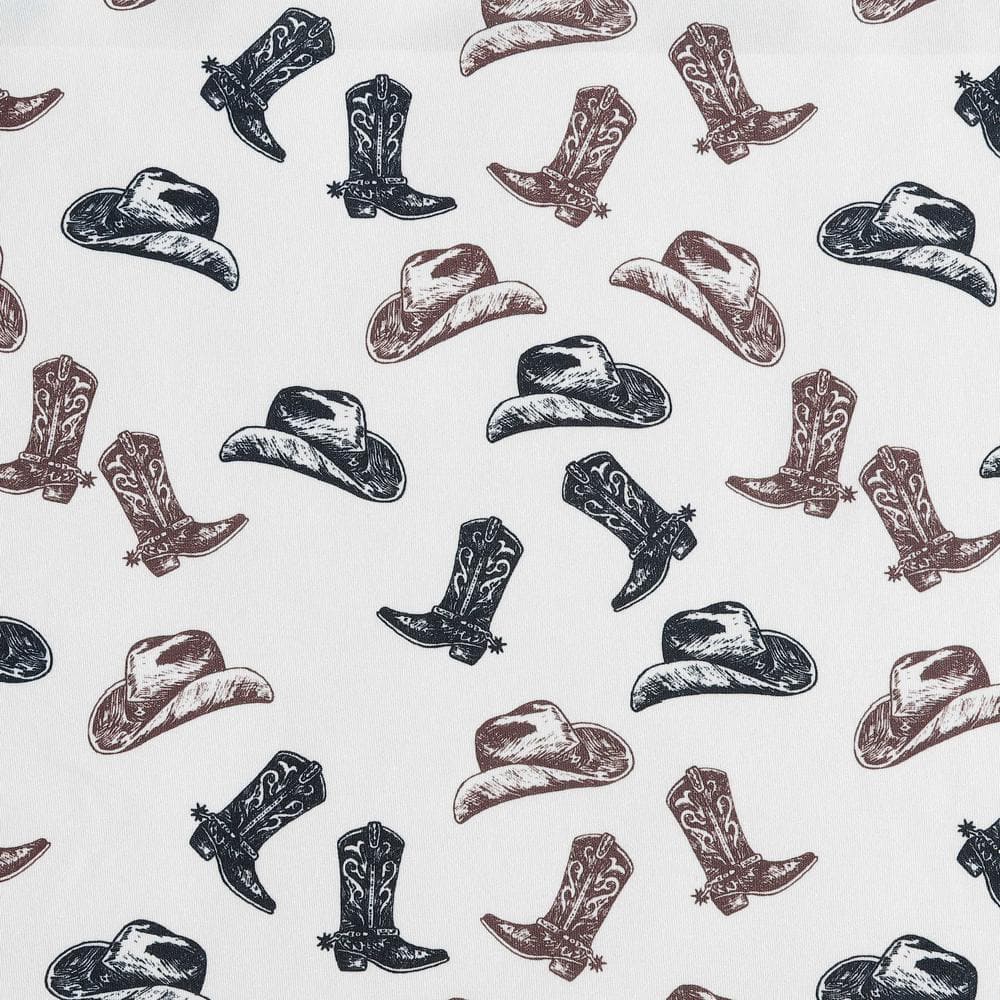 Boots N Hats Black and Brown Twin Microfiber Sheet Set