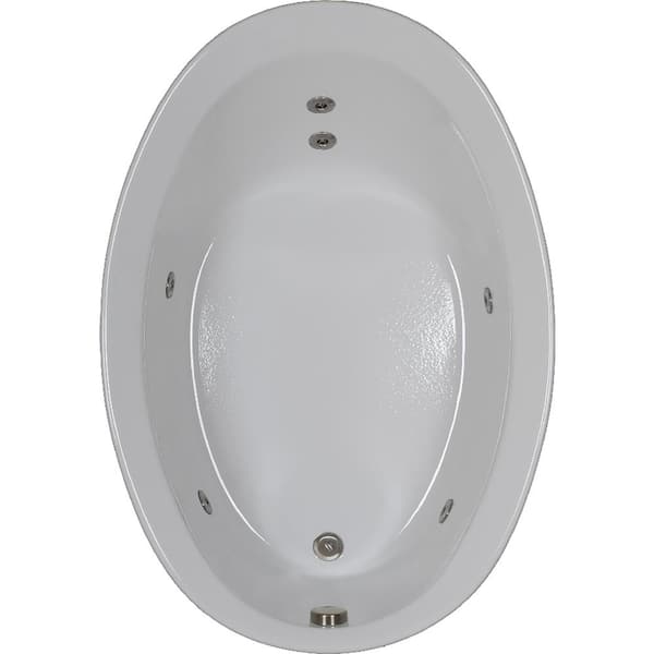 Comfortflo 56 in. Oval Drop-in Whirlpool Bathtub in Bone