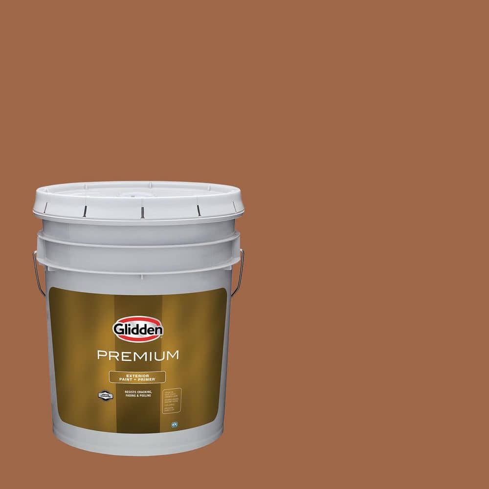 Glidden Premium 5 gal. PPG1069-6 Foxfire Brown Satin Exterior