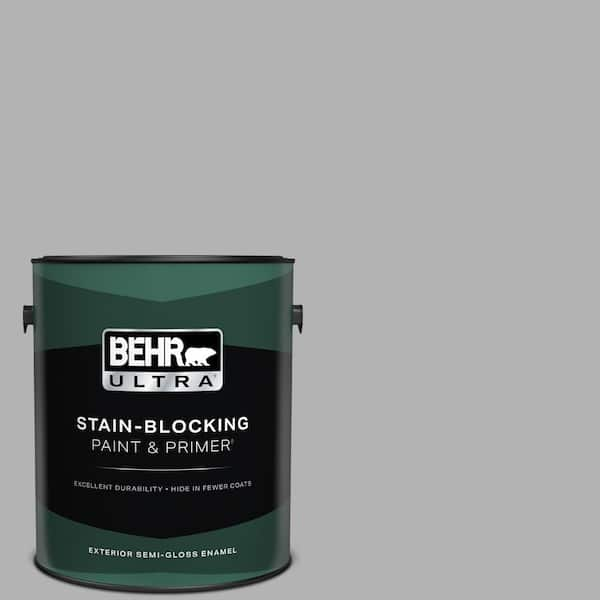 BEHR ULTRA 1 gal. #770E-3 Pewter Mug Semi-Gloss Enamel Exterior Paint & Primer