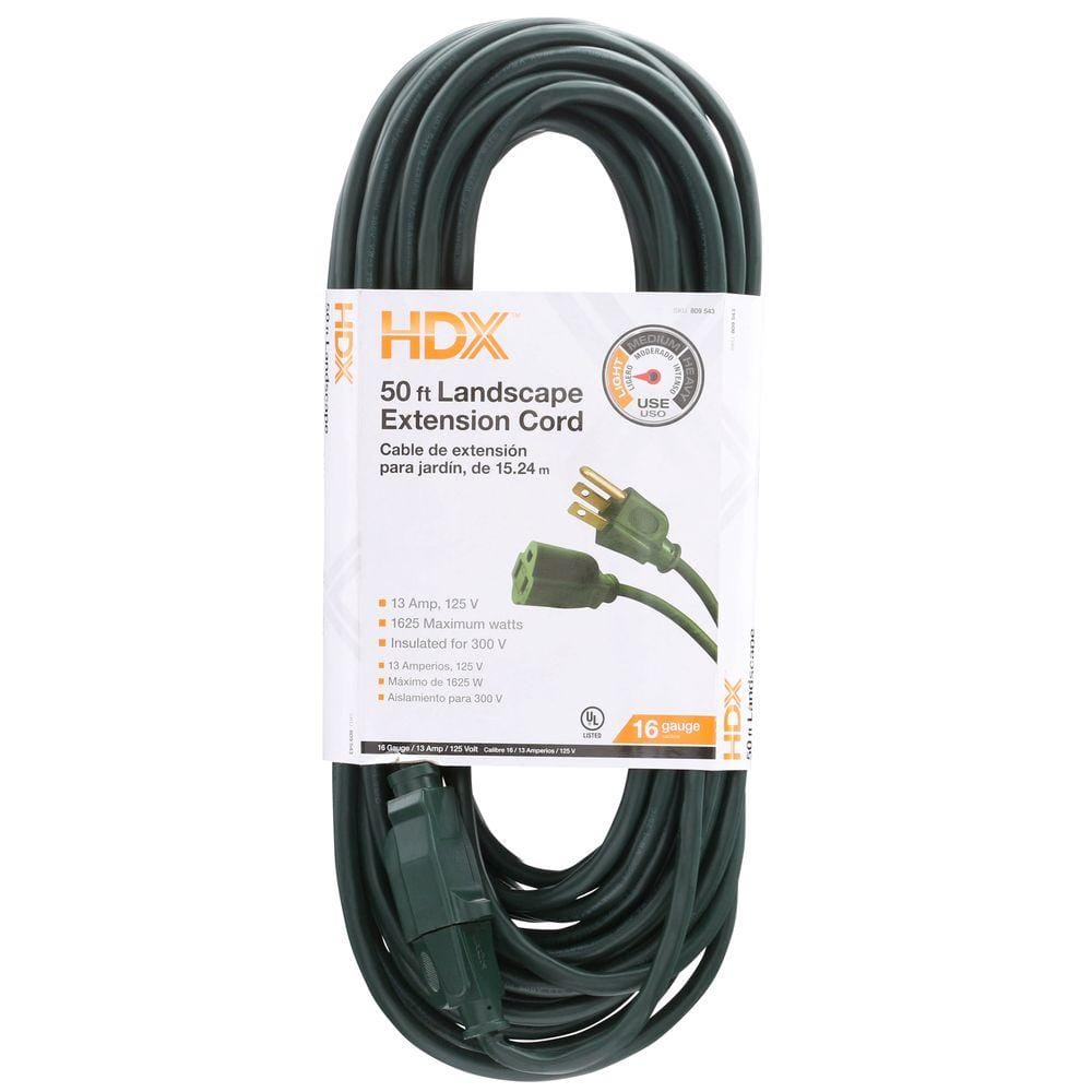 HDX 15 ft. 16/3 Indoor Banana Tap Extension Cord, White eXtremes