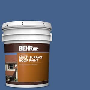 5 gal. #PPU15-04 Mosaic Blue Flat Multi-Surface Exterior Roof Paint
