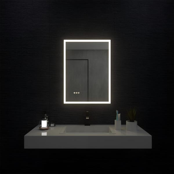 niveal 22 in. W x 30 in. H Rectangular Frameless LED Wall Bathroom Vanity Mirror