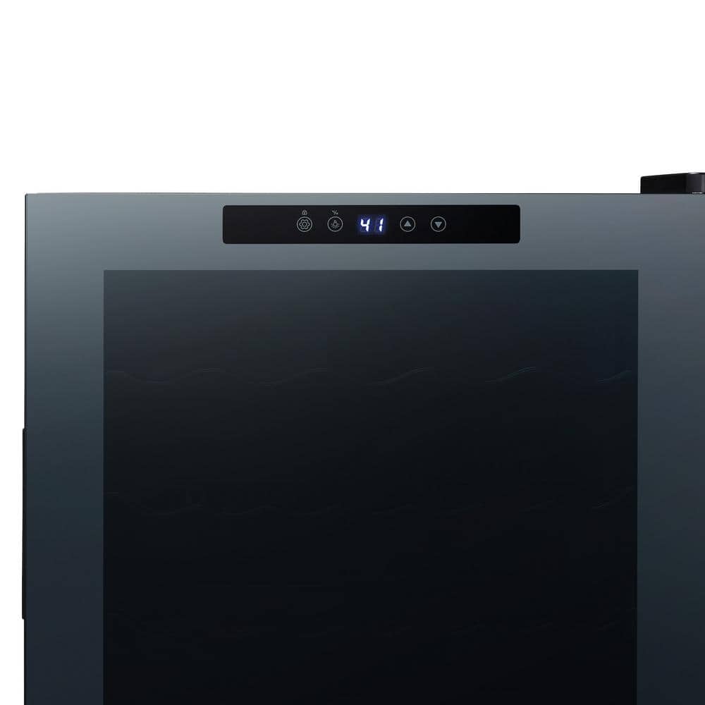 Newair 51 Bottle Black Mirrored Glass Wine Cooler with Interior Lighting