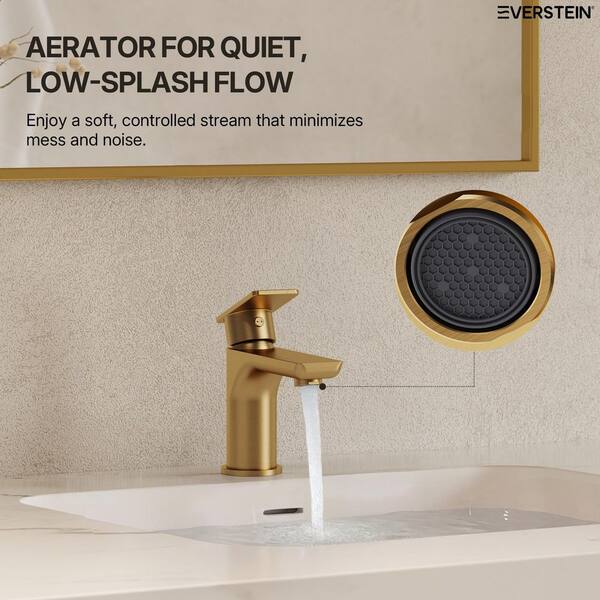 EVERSTEIN 6 in. Faucet Height Single Handle Single Hole Bathroom