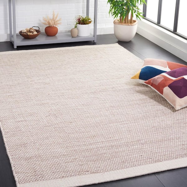 Natura 3 ft. x 5 ft. Brown/Ivory Border Two-Toned Area Rug