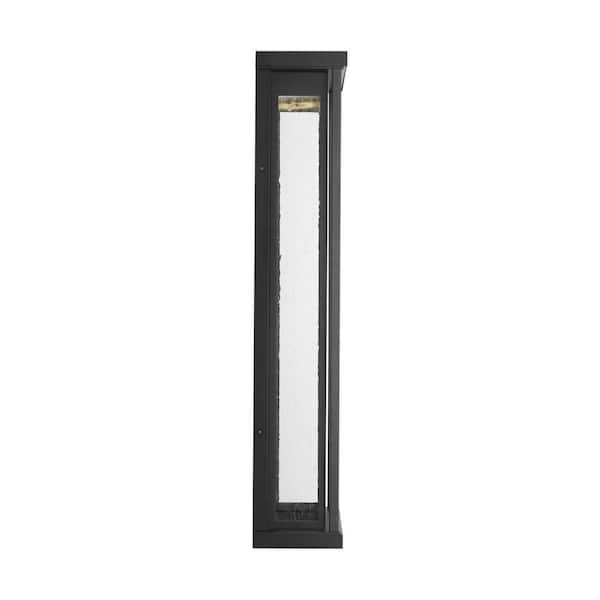 Generation Lighting - Faywood 26 in. W x 10 in. H Textured Black Outdoor Hardwired Integrated LED Wall Lantern Sconce with No Bulbs Included