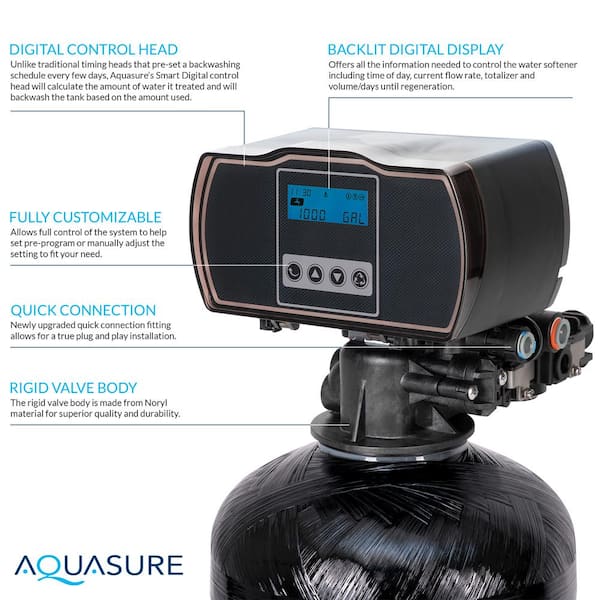 Aquasure 64,000 Grains Whole House Water Softener/Reverse Osmosis Drinking Water Filter Bundle - View #9