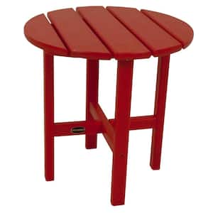 18 in. Sunset Red Round Patio Side Table