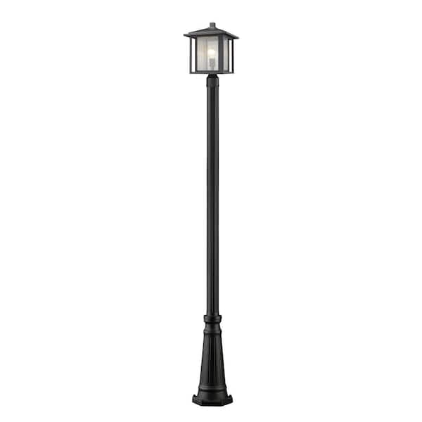 Aspen 1-Light Black 110 in. Aluminum Hardwired Outdoor Weather ...