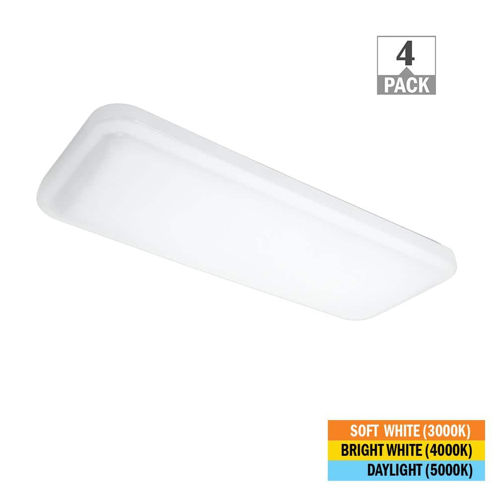 24 in. x 10 in. Classic White LED Flush Mount Closet Light 1600 Lumens 20-W