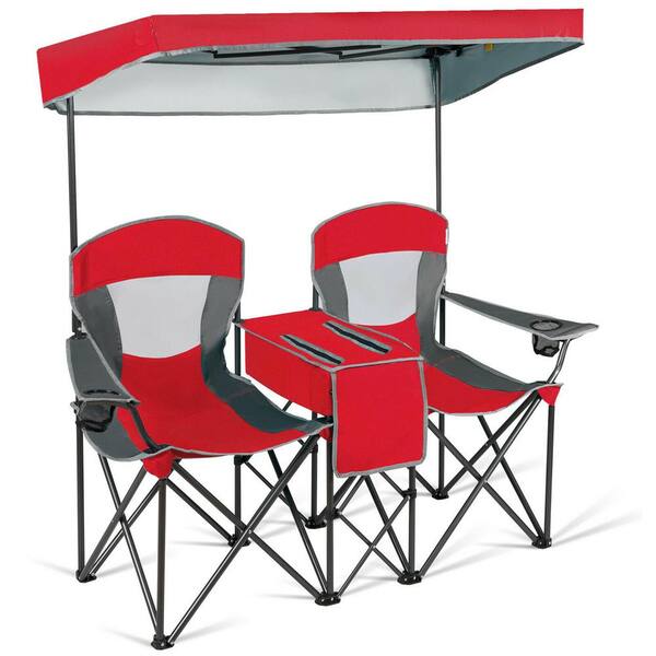 Set of 2 Deluxe Folding Chairs with Cup Holder an SUNMER Padded Camping Chairs 