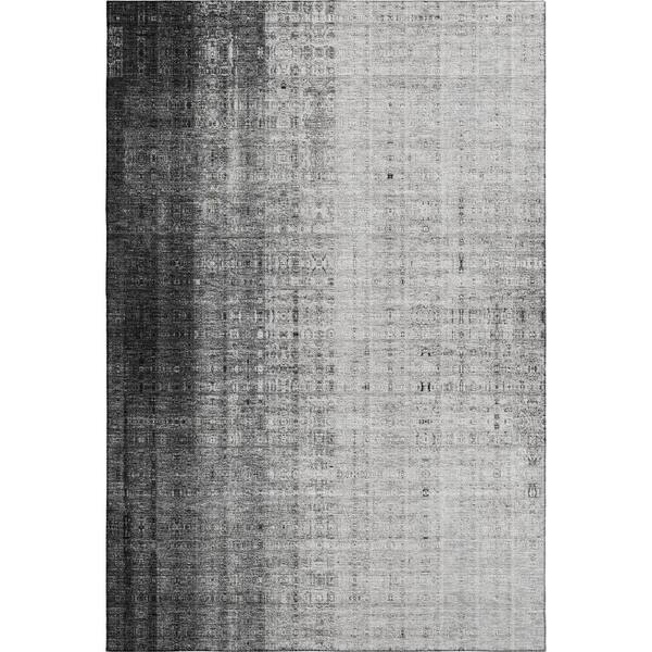 Mayfield Premium Machine Washable Abstract AMF2240 Gray 3 ft. x 4 ft. Area Rug