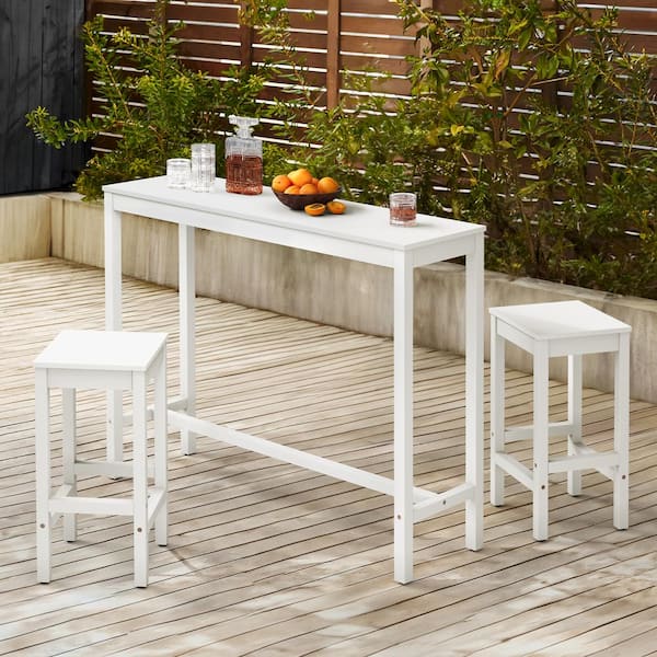 cozyman 53 in. White Solid Wood Counter Height Pub Table Set cozyman 53 in. White Solid Wood Counter Height Pub Table Set