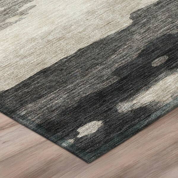 Chantille Machine Washable Indoor/Outdoor Abstract ACN2876 Black 2 ft. x 3 ft. Accent Rug