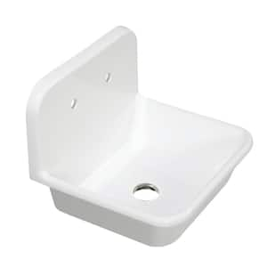 Traditional Solid Surface White Stone 24 in. Single Bowl Farmhouse Kitchen Sink