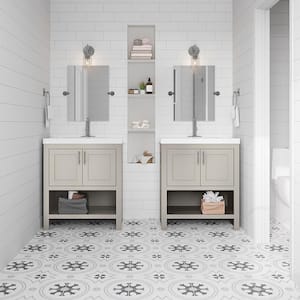 Spa 30.5 in. W x 18.75 in. D x 35.5 in. H Single Sink Bath Vanity in Dove Gray with White Cultured Marble Top