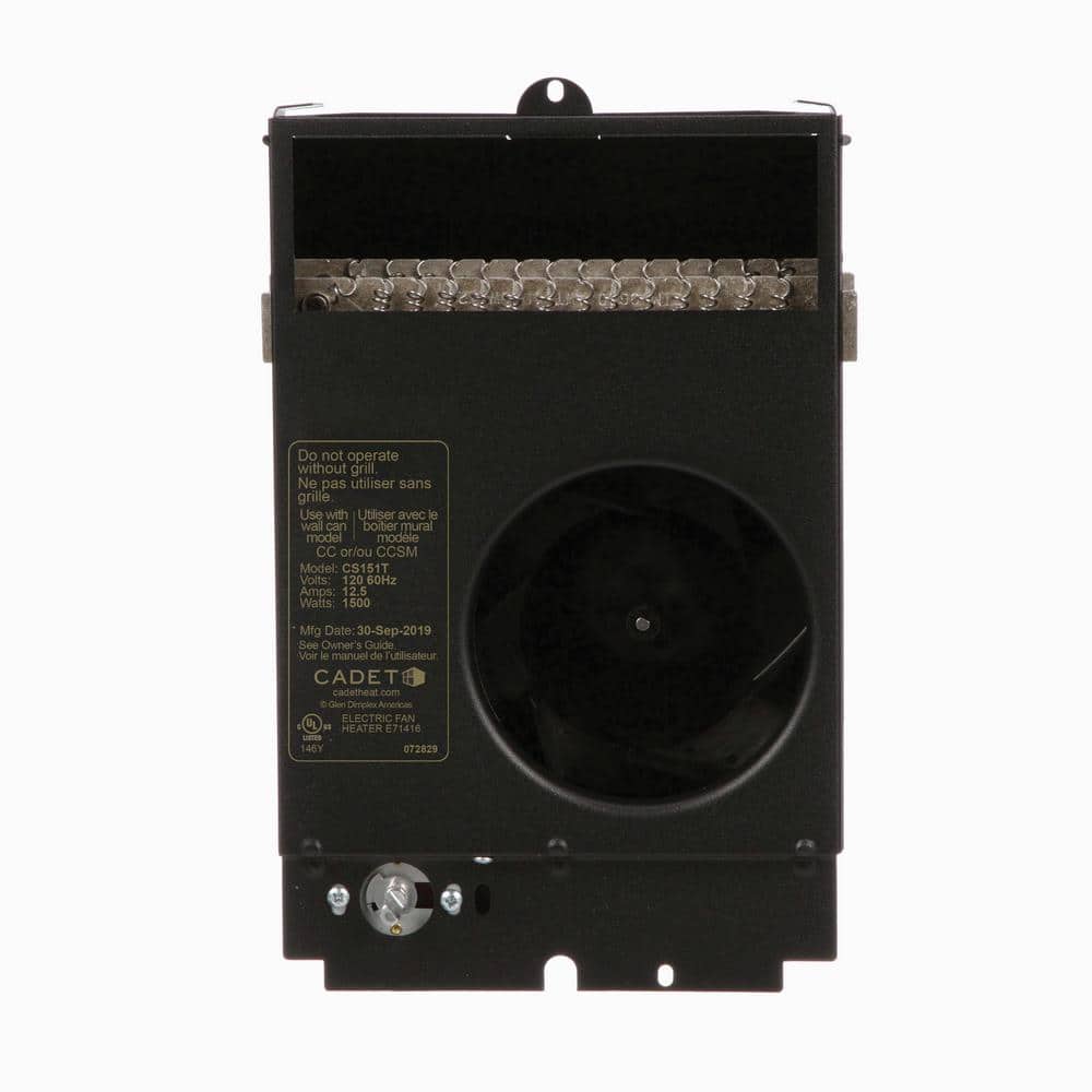 Compact Black Electric Wall Heater with Thermostat and Safety Shut-off