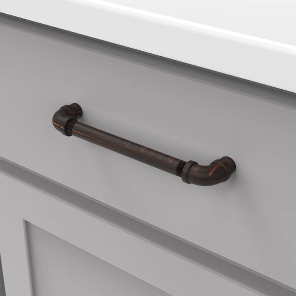 6-15/16 in. (160 mm) Pipeline Vintage Bronze Cabinet Center-to-Center Pull