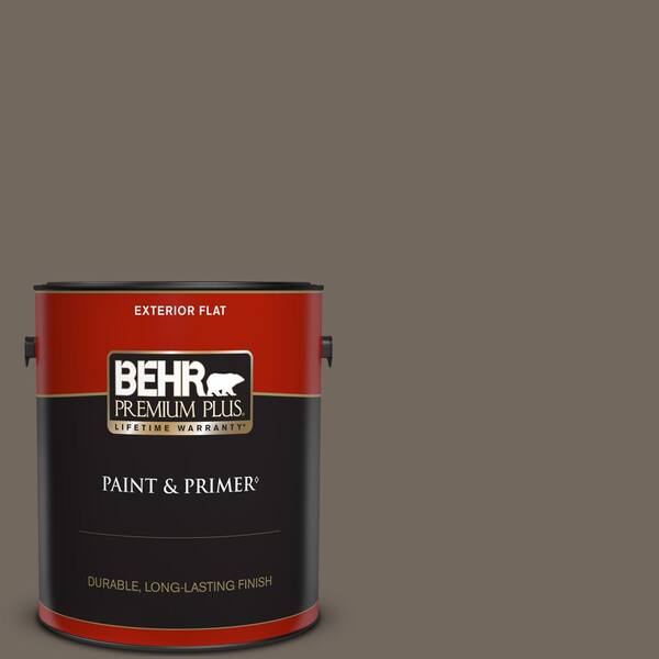 BEHR PREMIUM PLUS 1 gal. #T16-20 Opus Flat Exterior Paint & Primer