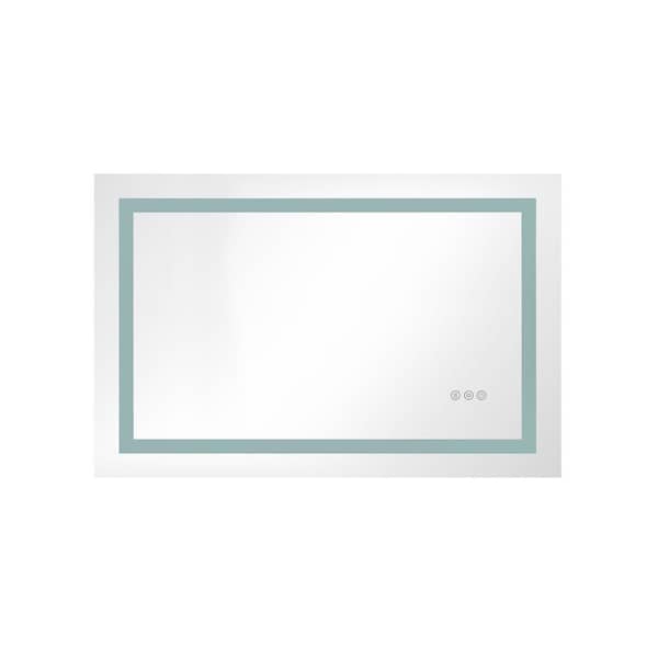 GOGEXX 40 in. x 30 in. Bathroom LED Mirror Is Multi-Functional Each Function Is Controlled by A Smart Touch Button