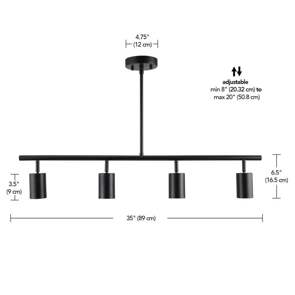 Willard Matte Black 4-Light Adjustable Track Lighting