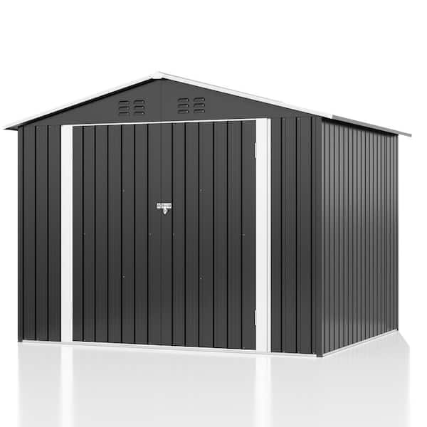 VIWAT 8 ft. W x 6 ft. D Metal Outdoor Storage Shed with Lockable Doors and Vents (64 sq. ft.)
