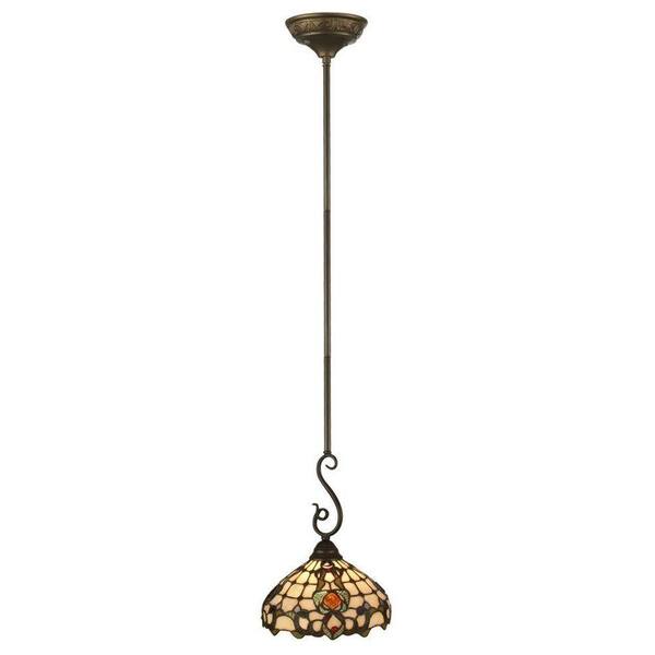 Dale Tiffany Jeweled Turtleback Antique Bronze Hanging Mini Pendant