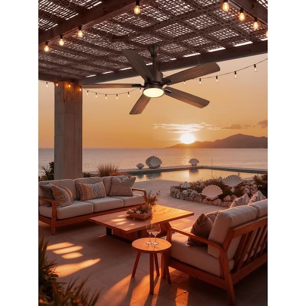 HINNIXY 52 in. Outdoor Oil Bronze IP65 Waterproof Plug in 6-Speed