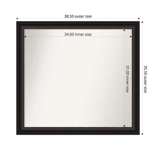 Amanti Art Trio Oil Rubbed Bronze 38.5 in. x 35.5 in. Custom Non-Beveled Recycled Polystyrene Framed Bathroom Vanity Wall Mirror