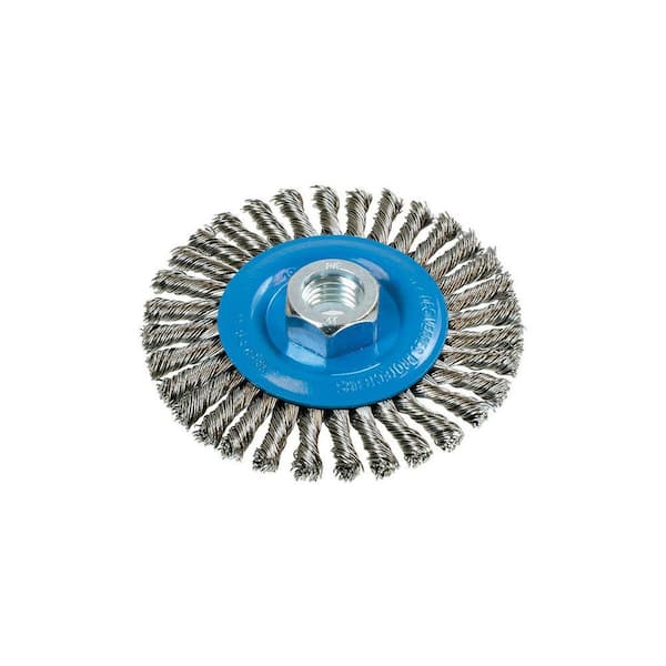 4 in. Stringer Bead Brush with Knot-Twisted Wires 5/8 in. - 11 in. Arbor