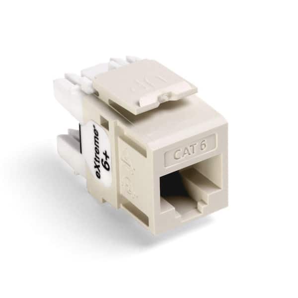 Leviton QuickPort Extreme CAT 6 Connector with T568A/B Wiring, Light Almond