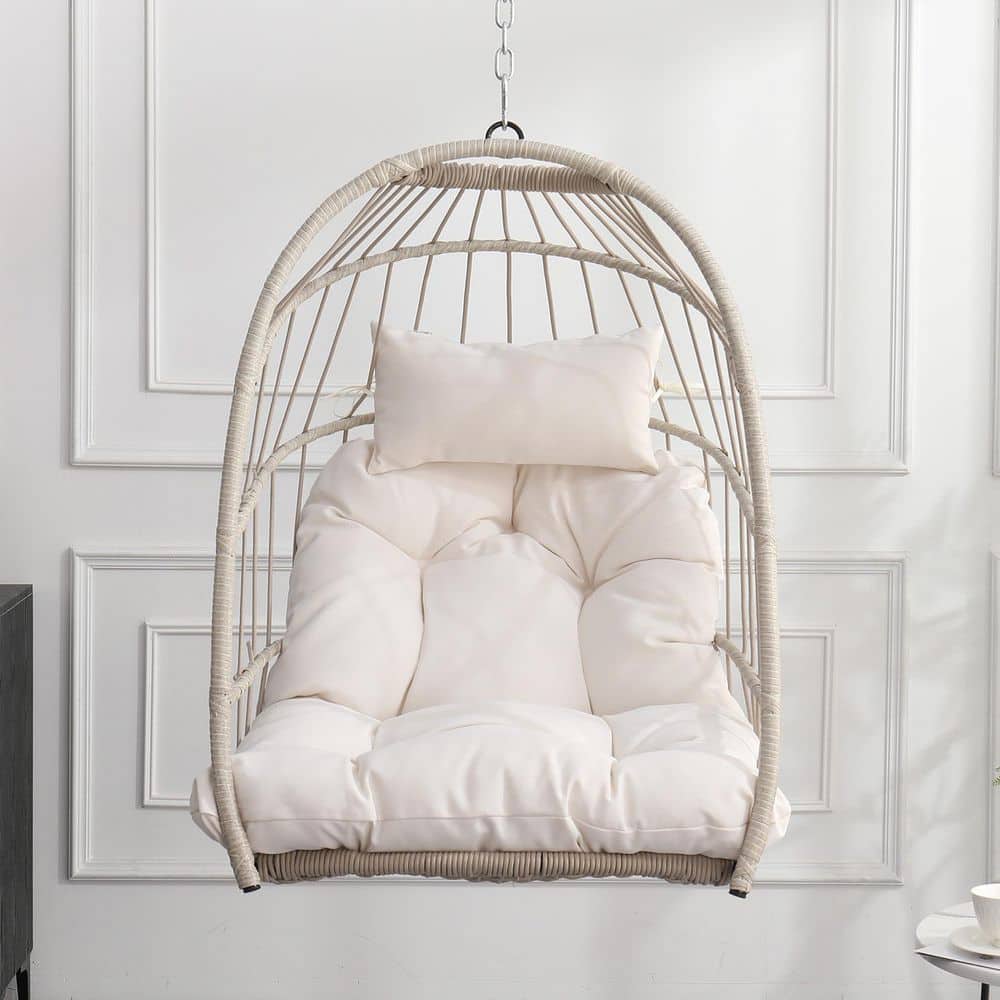 Nestfair 2.36 ft. Outdoor Rattan Hammock Chair Hanging Chair