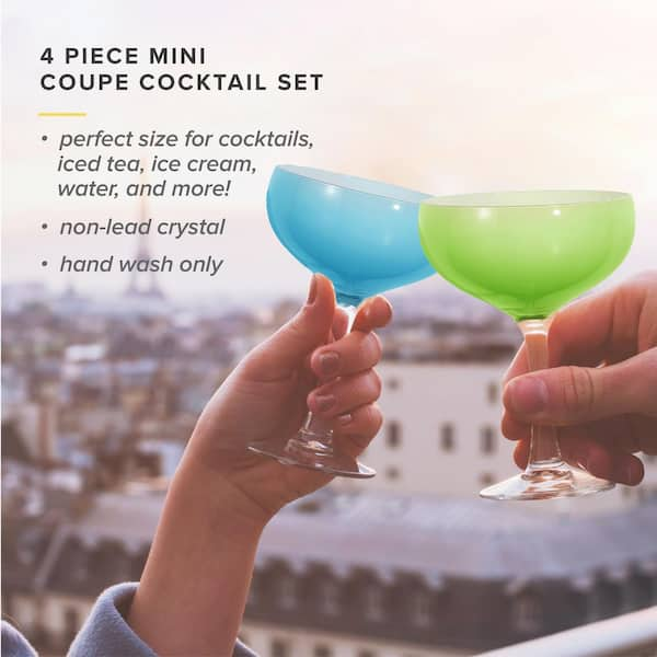 TABLE 12 5.8 oz. Lead-Free Crystal Mini Coupe Cocktail Glasses (set of 4)  TGC4C20A - The Home Depot