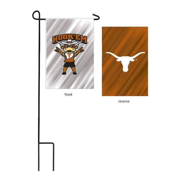 1 ft. x 1-1/2 ft. University of Texas 2-Sided Garden Flag with 3-2/3 ft. Metal Flagpole