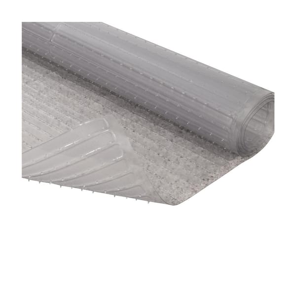 Resilia Floor Protector for Deep Pile Carpet Clear Easy-to-Clean Plastic Mat 27 in. x 12 ft.