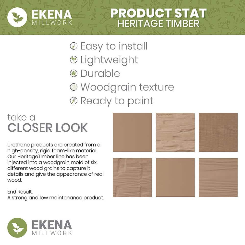 Primed Tan 120" Rustic Faux Wood Ceiling Beam