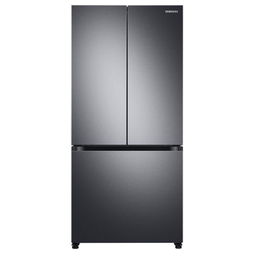 Samsung 17.5 cu. ft. 3-Door French Door Smart Refrigerator in Black Stainless Steel, Counter Depth