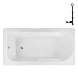 N-4300-742-CH 66 in. x 34 in. Rectangular Acrylic Soaking Drop-In Bathtub, with Reversible Drain in Polished Chrome