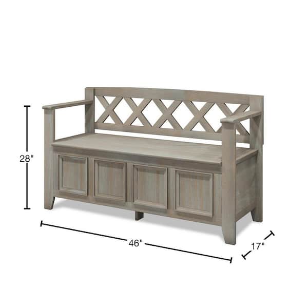 Rustic Style Wood Entryway Storage Bench Ottoman Gray Dining Bench with  Beige Cushion 42 in. FY-WF299118AAE - The Home Depot