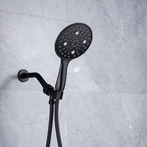 High-Pressure 8-Spray Wall Mount Handheld Shower Head GPM with Hose and Hose Bracket in Matte Black
